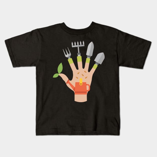 Funny Plant Lady Gift - Edward Gardening Hands Kids T-Shirt by Shirtbubble